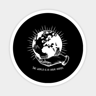 'The World Is In Your Hands' Food and Water Relief Shirt Magnet